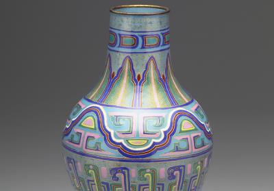 图片[2]-Vase with painted enamel decor on copper, Qing dynasty, Qianlong reign (1736-1795)-China Archive